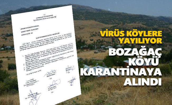 Bozağaç Köyü karantinaya alındı