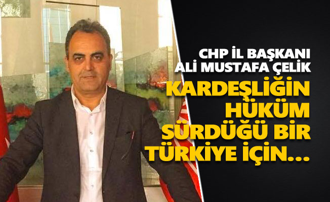 Ali Mustafa Çelik: Kardeşliğin hüküm sürdüğü bir Türkiye için…
