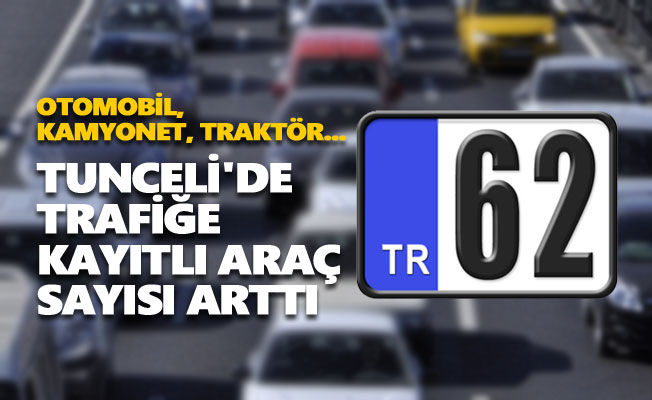 Tunceli'de trafiğe kayıtlı araç sayısı arttı