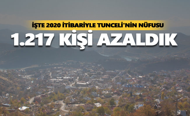 İşte 2020 itibariyle Tunceli'nin nüfusu