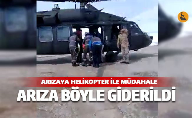 Fırat EDAŞ ekipleri arızaya helikopter ile müdahale etti