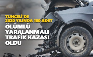 Tunceli'de 2020 yılında 180 adet ölümlü yaralanmalı trafik kazası oldu