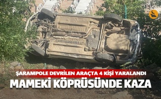 Şarampole devrilen araçta 4 kişi yaralandı
